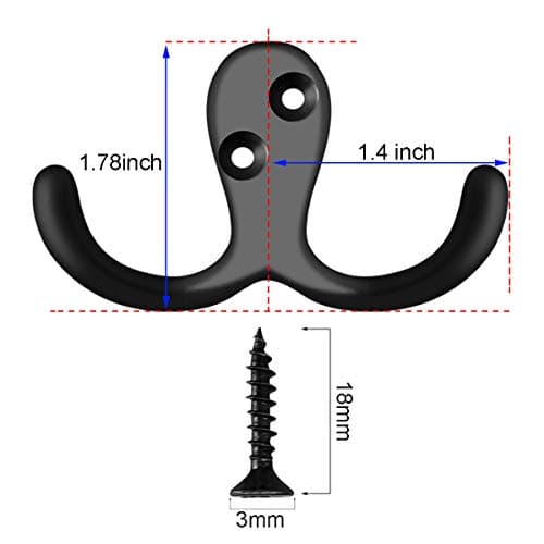 IBosins 28 Pack Heavy Duty Double Prong Coat Hooks, Wall Mount Utility Hooks