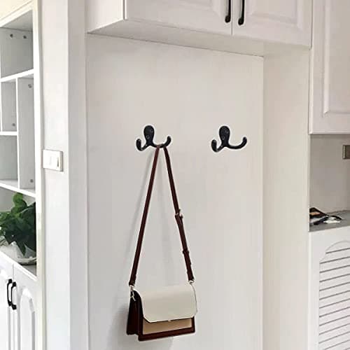 10 Pack Heavy Duty Black Wall Hooks for Coats, Robes, Key Bags