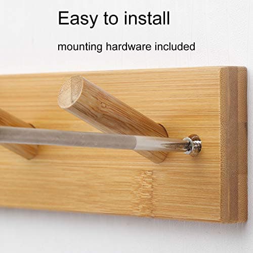 WEBI Wall Mount Coat Rack with 5 Hooks for Hats Jackets and Clothes