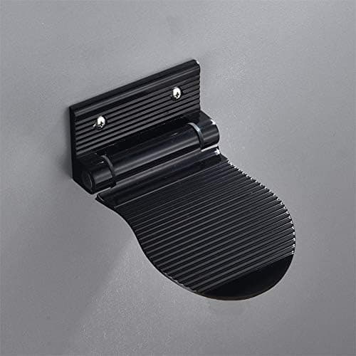 Black Metal Wall Mounted Folding Foot Rest for Shaving — Black