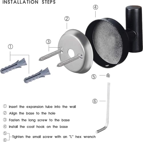Matte Black Stainless Steel Robe Hooks Heavy Duty Bathroom Wall Mount Towel Hooks 8 Packs