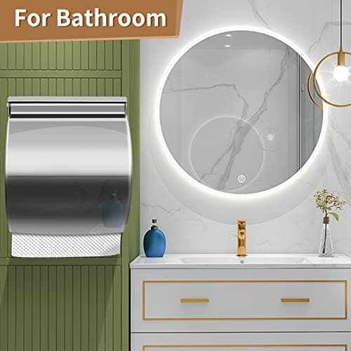 Polish Silver Dog Cat Proof Toilet Paper Holder with Shelf, Waterproof Stainless Steel