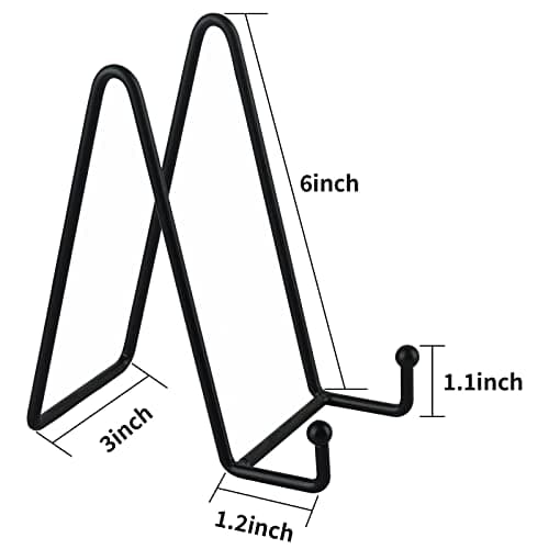 Decolore 3 Pack 6 Inch Black Metal Display Stands