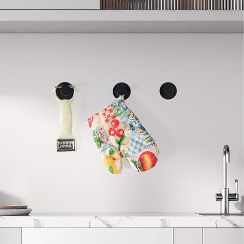 Bathroom Wall Towel Hooks - Stainless Steel, Up to 12LB, Matte Black