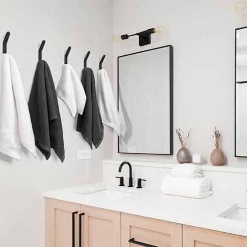 Stylish Black Metal Coat Hooks for Wall - Set of 5 | Modern Decor for Jackets, Towels & Hats