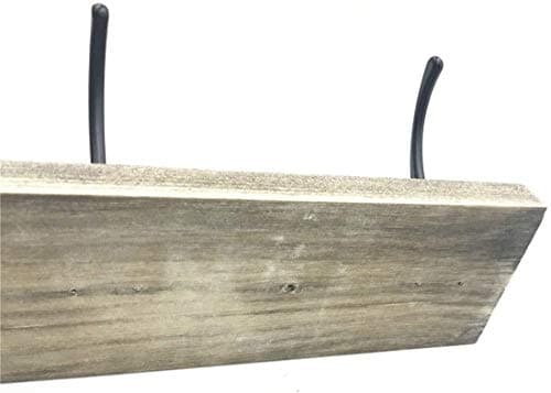 Vintage Rustic Wooden Wall Mounted Coat Rack with 3 Hooks for Entryway