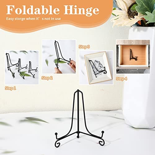 Nuogo Black Iron Display Stand for 4-6 Inch Tablets & Art, Picture Frames, Collectibles (20pcs Plate Stands)