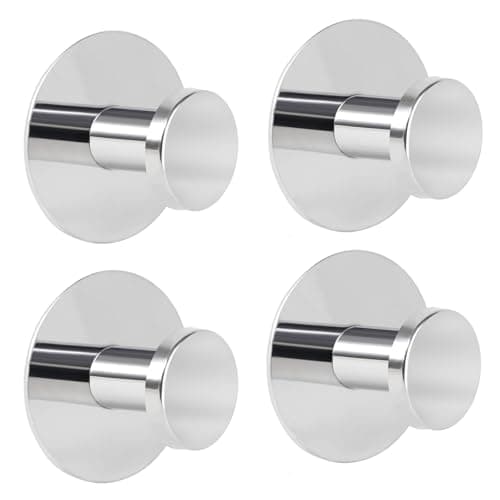 Bathroom Wall Towel Hooks - Stainless Steel, Up to 12LB, Matte Black — Chrome Finish 4pcs