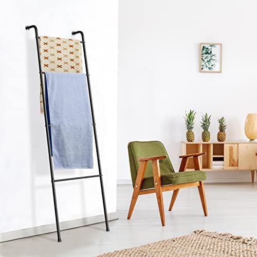 2-Pack Black Decorative Metal Towel Rack for Pool and Living Room Bathroom