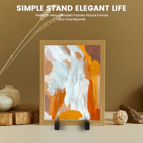 2 Pack Bamboo Plate Display Stand, Decorative Picture Frame Holder Stand
