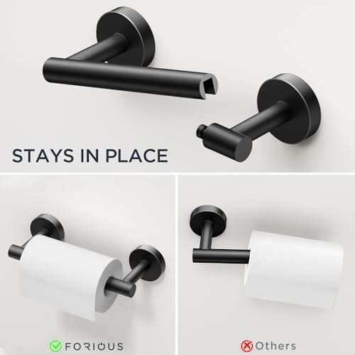 Matte Black Bathroom Hardware Set for RV or Bathroom