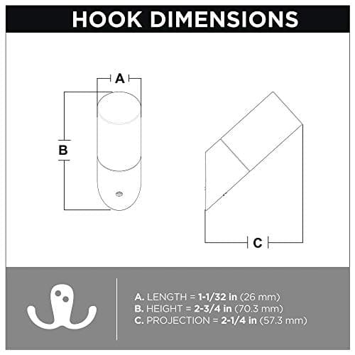 Franklin Brass Pure White/Nickel Slant 5-Pack Wall Hooks B41615