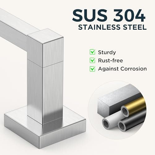 FORIOUS Brushed Nickel Wall-Mount Toilet Paper Holder Set - Stainless Steel Pivoting Holder and Towel Ring for Bathroom