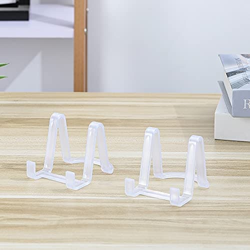 Clear 3 inch Plastic Plate Stand for Picture Frames | Decorative Display Holder - Photo | Tabletop Art