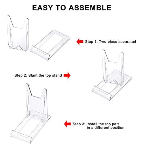 Zonon Clear Mini Acrylic Plate Stands for Picture Display
