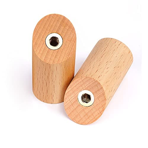 Rustic Walnut Wood Wall Hooks 4 Pack Heavy Duty Coat Hooks (4 Pack) — Beech Wood - 2 Pack