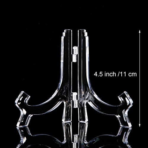 Hestya 8pcs Clear Acrylic Easels for Displaying Pictures (4.5 Inch)
