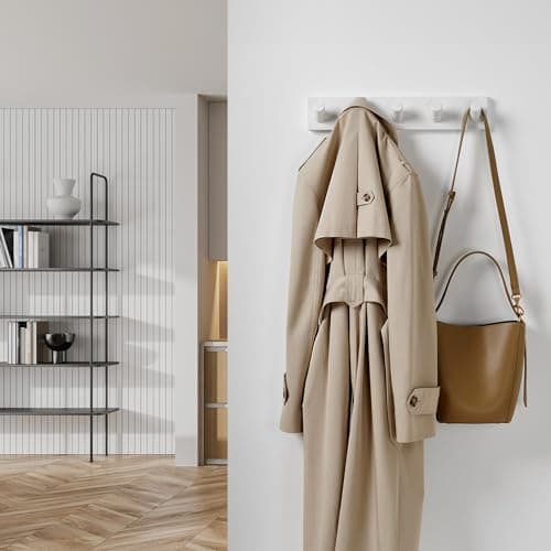 LARHN 2-Pack Wall Mounted Coat Rack with 5 Hooks - Modern Scandinavian Design