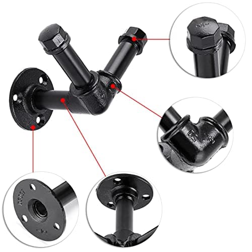 Sumnacon 3pcs Industrial V-Type Towel Hook Heavy Duty Wall Mount Robe Holder Vintage Style