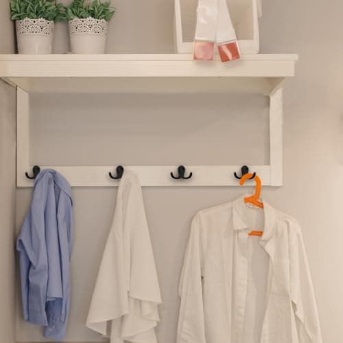Heavy Duty Double Prong Wall Hooks for Coats and Hats - 20 Pack