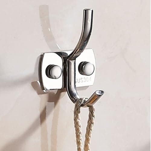 4 Pack Stainless Steel Wall Hooks for Coats, Towels, Backpacks & More