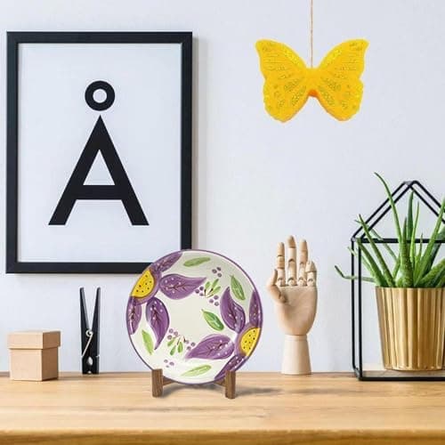 Rustic 5 Inch Plate Holder, Solid Wood Display Easel