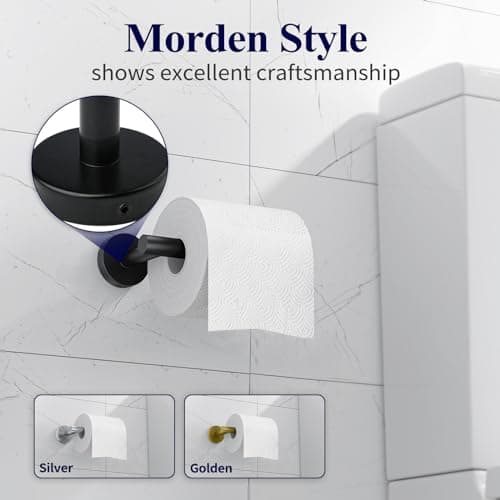Wall Mount Toilet Paper Holder for Mega Roll - Matte Black Stainless Steel