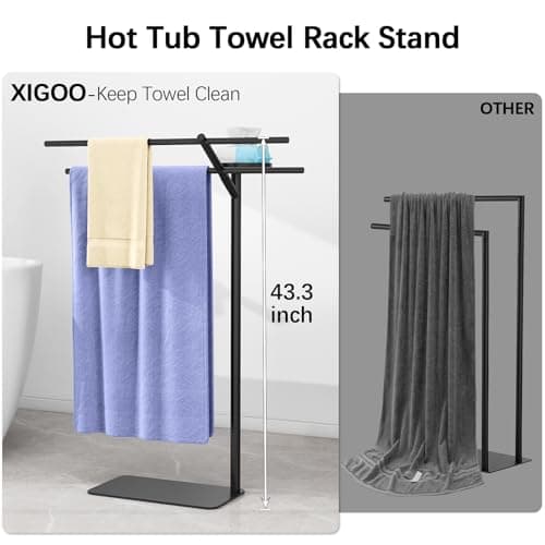 Outdoor Pool Towel Rack, 31.5 Inch Wide, Hot Tub Towel Stand