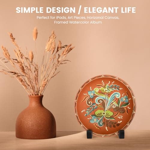 2 Pack Bamboo Plate Display Stand, Decorative Picture Frame Holder Stand