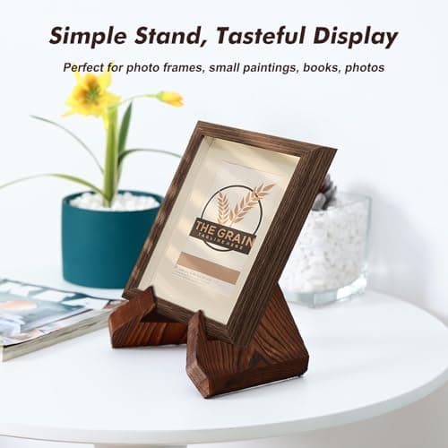 Aertiavty 4 Pack 6.5 Inch Wood Easel Stands for Decorative Picture Frames