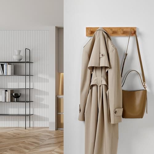 Modern Scandinavian Wall Coat Rack with 5 Hooks