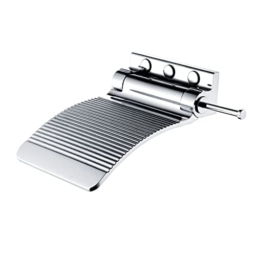 SPA Wall Mounted Foot Rest for Leg Shaving, Knurled Brass Bar, Matte Black — Chrome Folding Shower Footrest