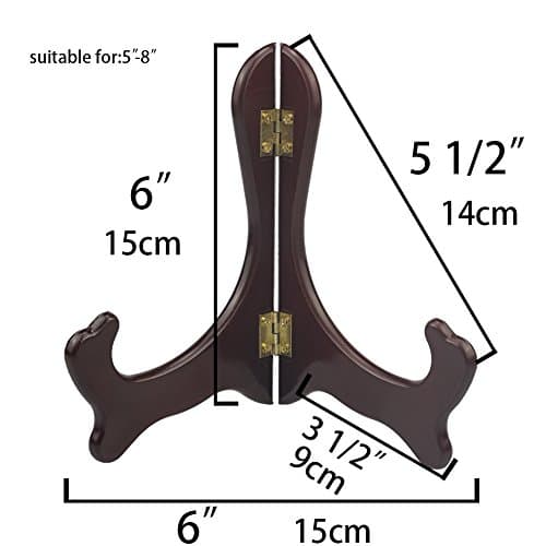 Artliving 6 Inch Wood-Like Plate Stand Holders - Set of 2