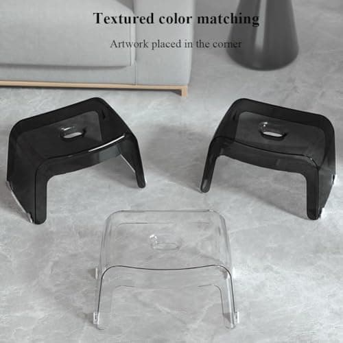 2PC Black Acrylic Shower Footstool for Indoor & Outdoor Use