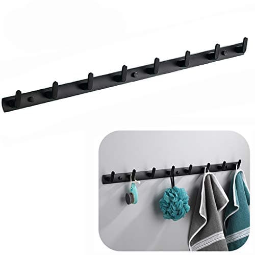 Modern Black Wall Mount Coat Rack with 8 Hooks for Entryway (8 Hooks)