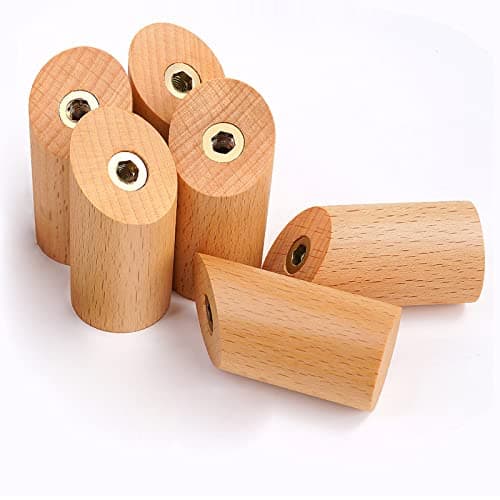 Rustic Walnut Wood Wall Hooks 4 Pack Heavy Duty Coat Hooks (4 Pack) — Beech Wood - 6 Pack