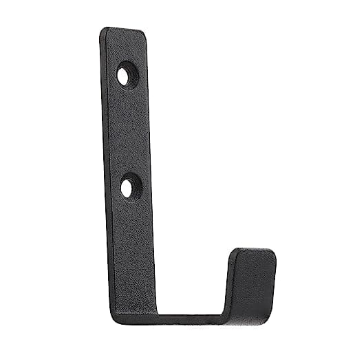 Heavy Duty Double Hole Wall Hooks - Extra Thick Pure Metal, Firm Installation, Coat & Key Hanger, Sand Black