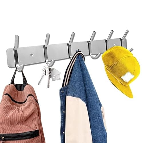 Stainless Steel Wall Coat Rack with Hooks - Sturdy Closet Hangers