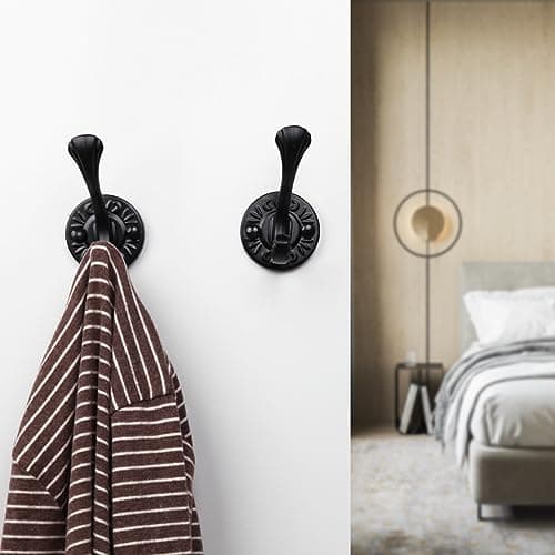 5pcs Matte Black Coat Hooks & Towel Bars for Bathrooms & Entryway