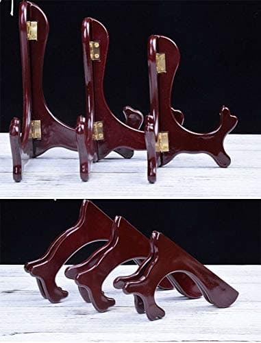 5 Inch Wooden Mahogany Finish Foldable Display Stand