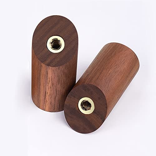 Rustic Walnut Wood Wall Hooks 4 Pack Heavy Duty Coat Hooks (4 Pack) — Black Walnut - 2 Pack