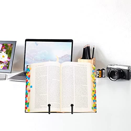 Ouskr 4pcs 4.25 Inch Plate Stands, Metal Picture Frame Holders for Display Black