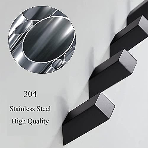 4 Pack Matte Black Stainless Steel Towel Hooks for Bathroom Wall Mount