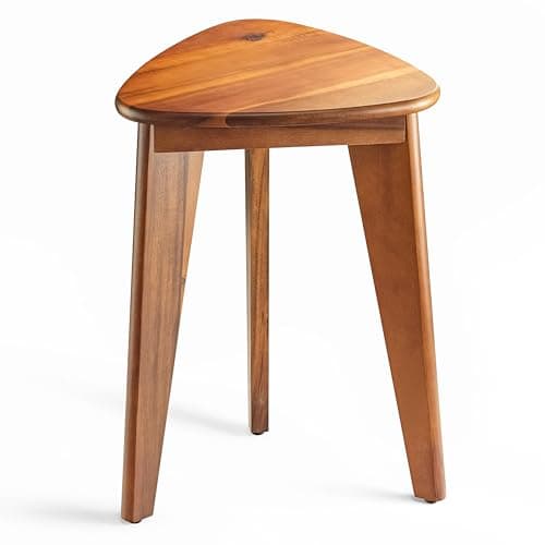 HOLANA Acacia Wood 12" Corner Shower Footrest - Waterproof Bench for Inside Shower — Acacia