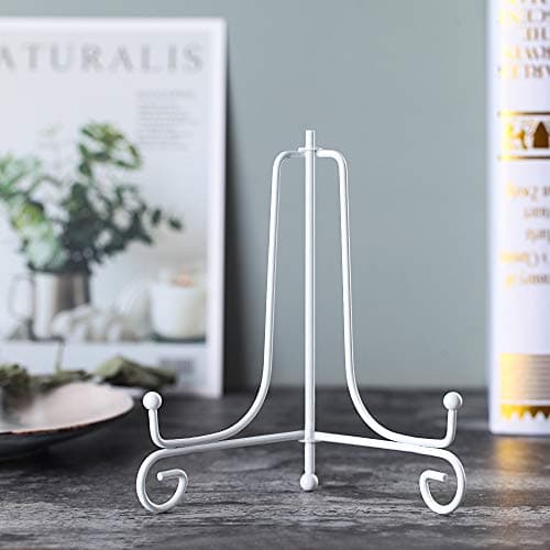Artliving 6" Iron Plate Stand, White 2-Pack for Picture Frames and More