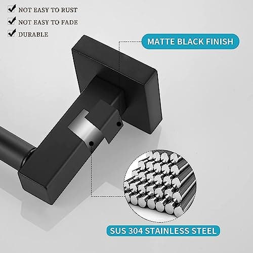 Black Wall-Mounted Toilet Paper Holder for Bathroom