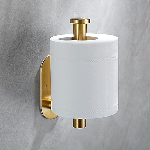 YIGII Stainless Steel Brushed Self-Adhesive Toilet Paper Holder — Brushed Brass