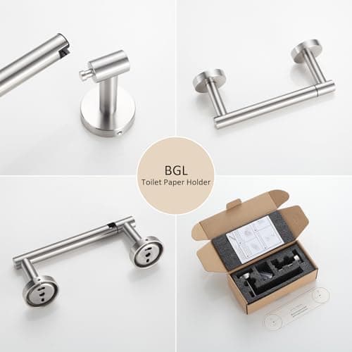 Nickel Toilet Paper Holder: Wall Mount, Double Post for Bathroom RV