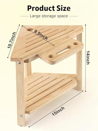 Lanstics 15" Corner Shower Stool with Storage Bench