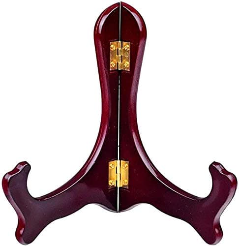 5 Inch Wooden Mahogany Finish Foldable Display Stand